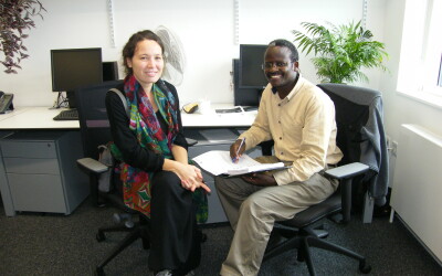 Dr. William Tayeebwa and his Cambridge collaborator Dr. Florence Brisset Foucault
