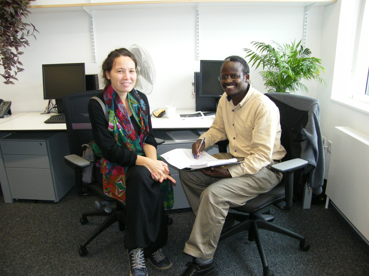 Dr. William Tayeebwa and his Cambridge collaborator Dr. Florence Brisset Foucault